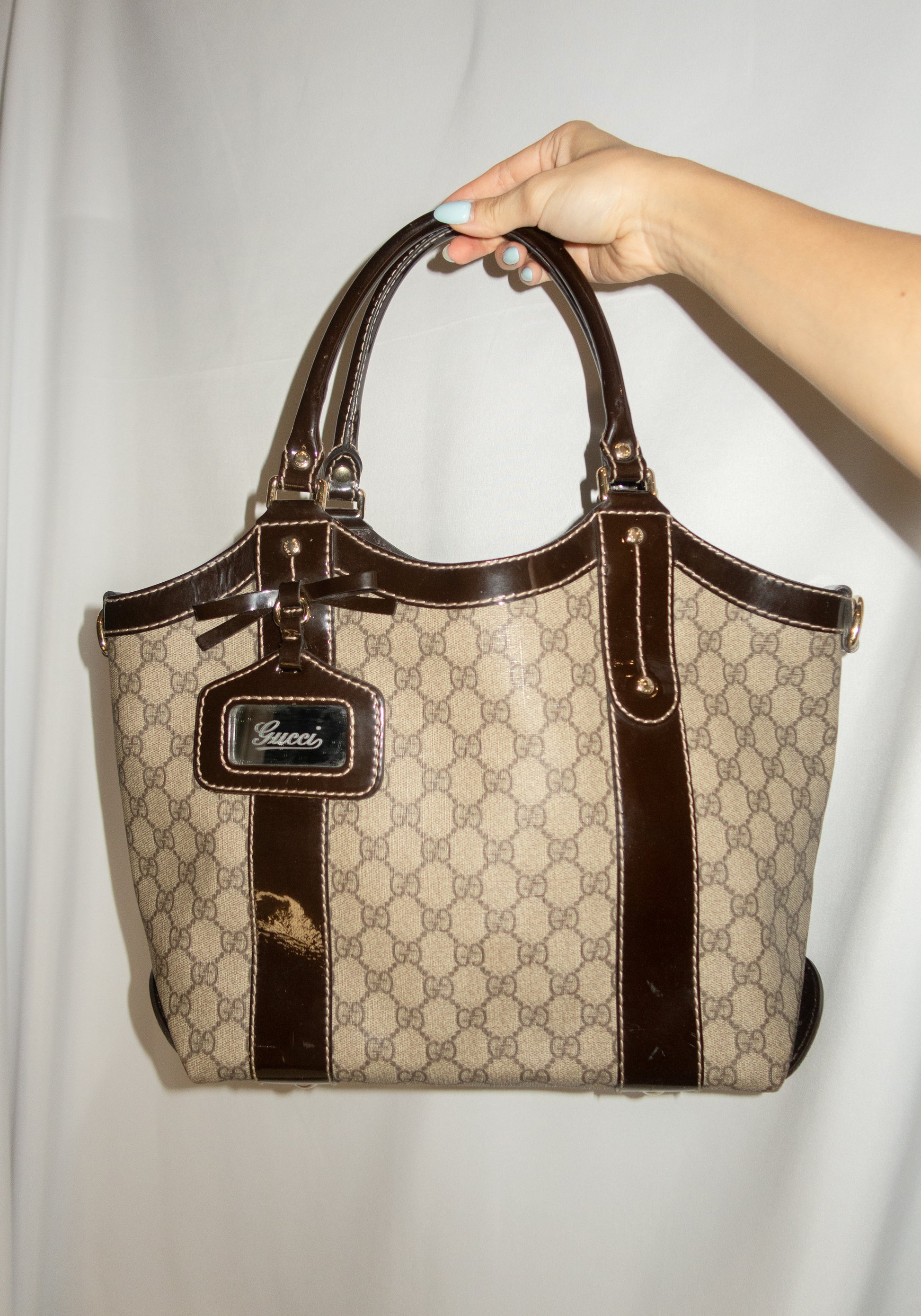 Gucci Monogram Bow Vanity Tote Bag
