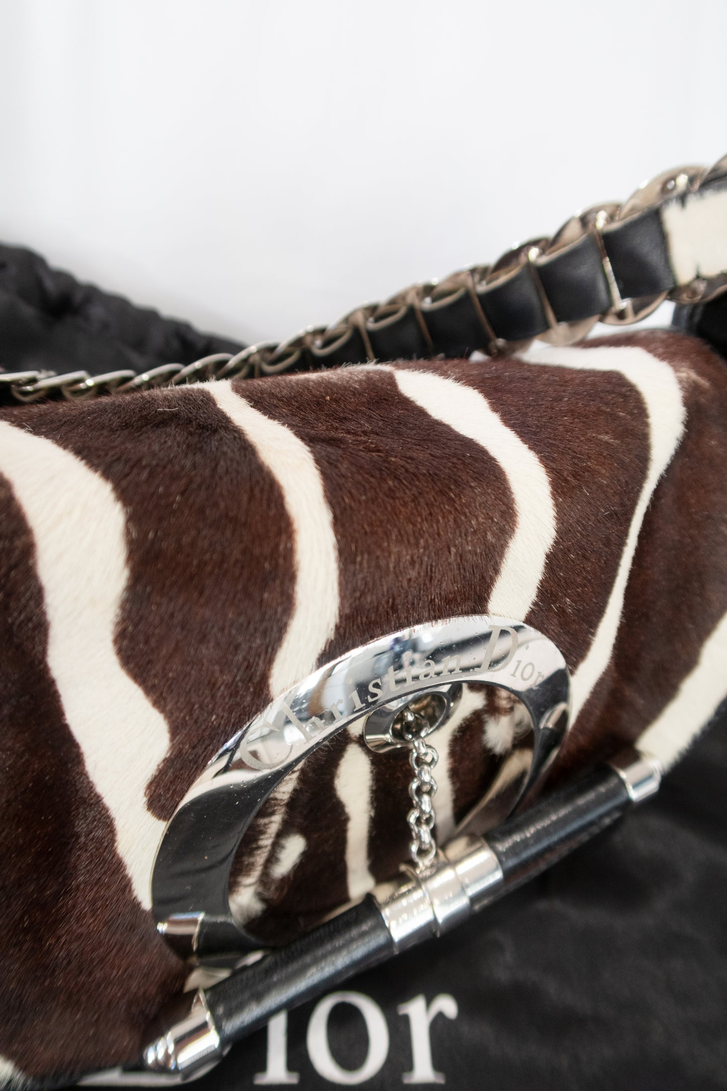 Christian Dior Jazz Club Pony Hair Zebra Print Shoulder Bag