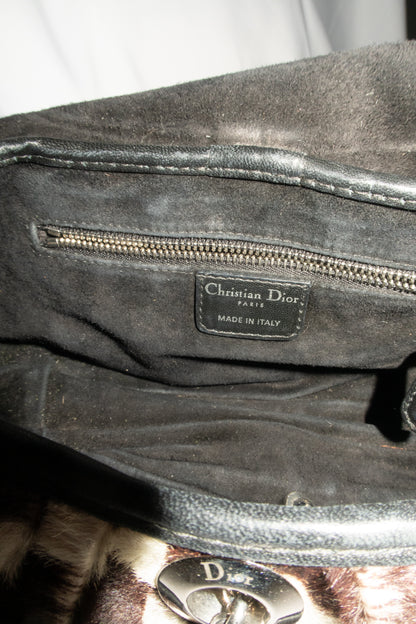 Christian Dior Jazz Club Pony Hair Zebra Print Shoulder Bag