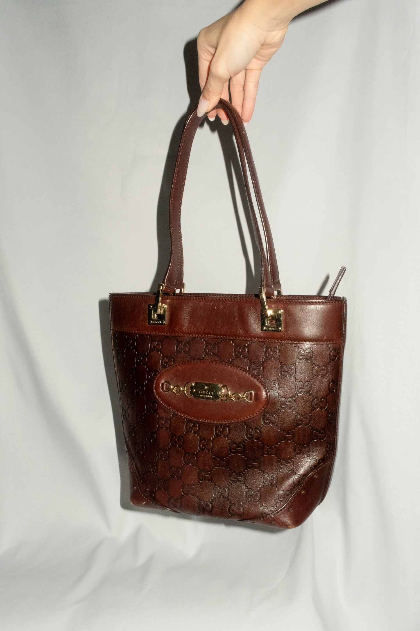 Gucci Guccissima Punch Leather Tote Bag