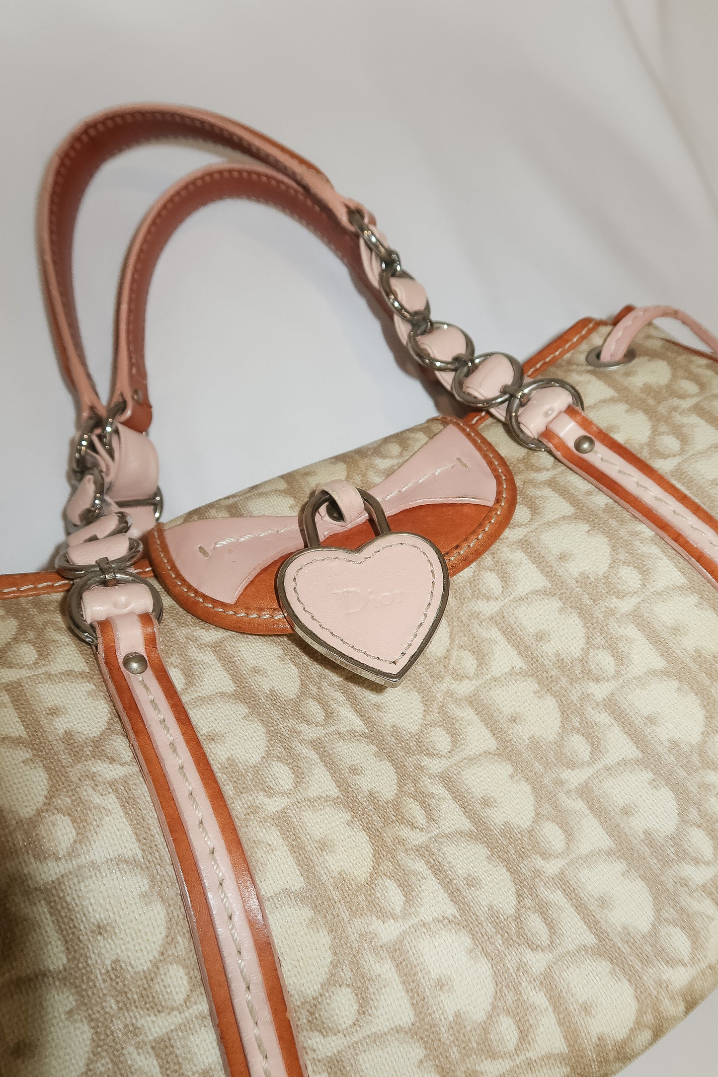 Dior Romantique Pink Heart Locket Trotter Bag