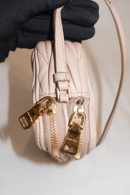 Miu Miu Matelassé Double Zip Pochette Mini Clutch