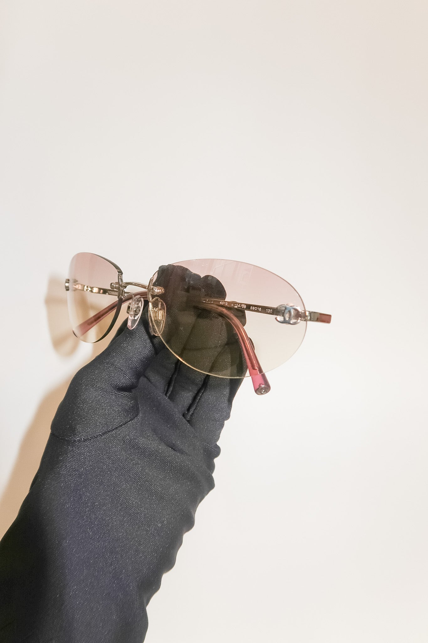 Chanel Pink Rimless Sunglasses