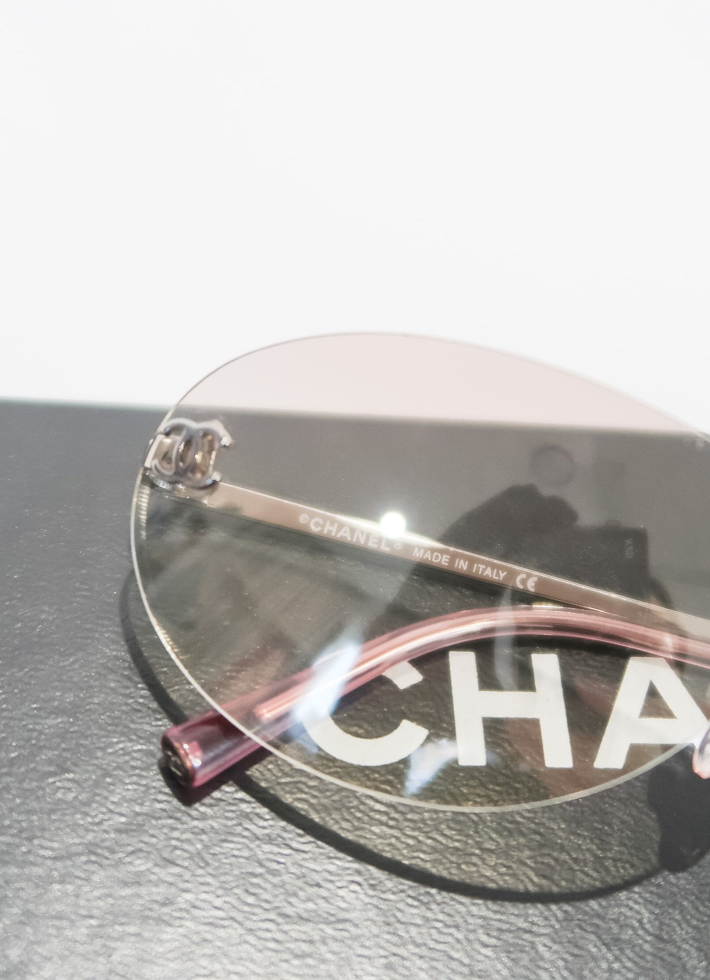 Chanel Pink Rimless Sunglasses