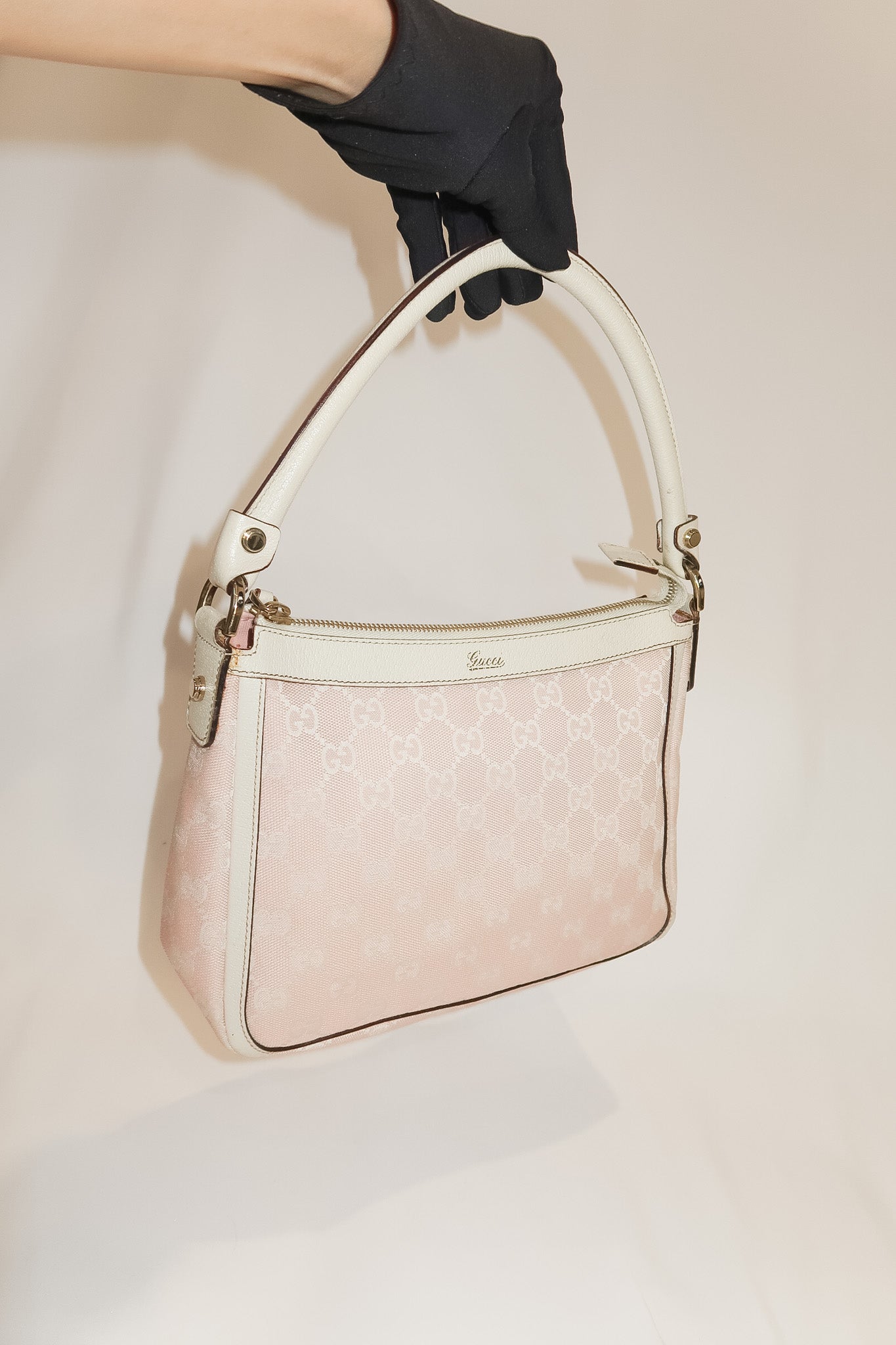 Gucci GG Pink Canvas Shoulder Bag