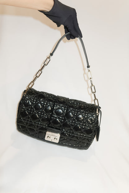 Christian Dior Black Cannage New Lock Flap Shoulder Bag