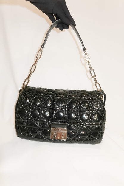 Christian Dior Black Cannage New Lock Flap Shoulder Bag