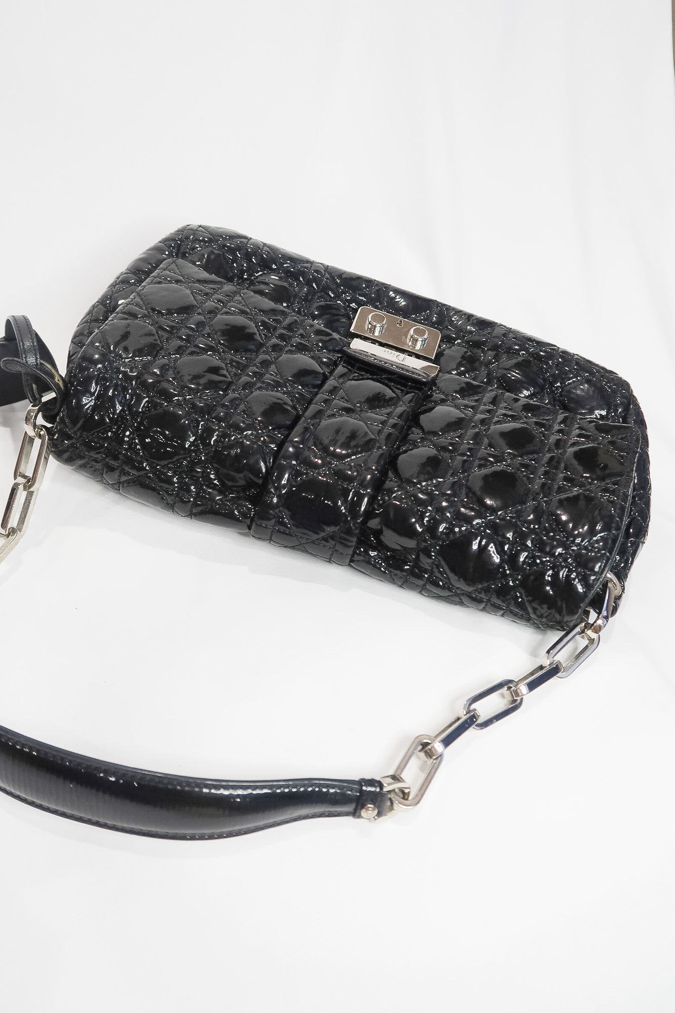 Christian Dior Black Cannage New Lock Flap Shoulder Bag