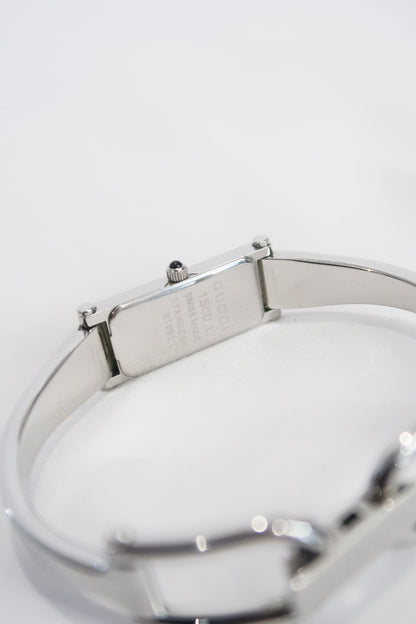 Gucci Blue Mother Of Pearl Horsebit Bangle Watch