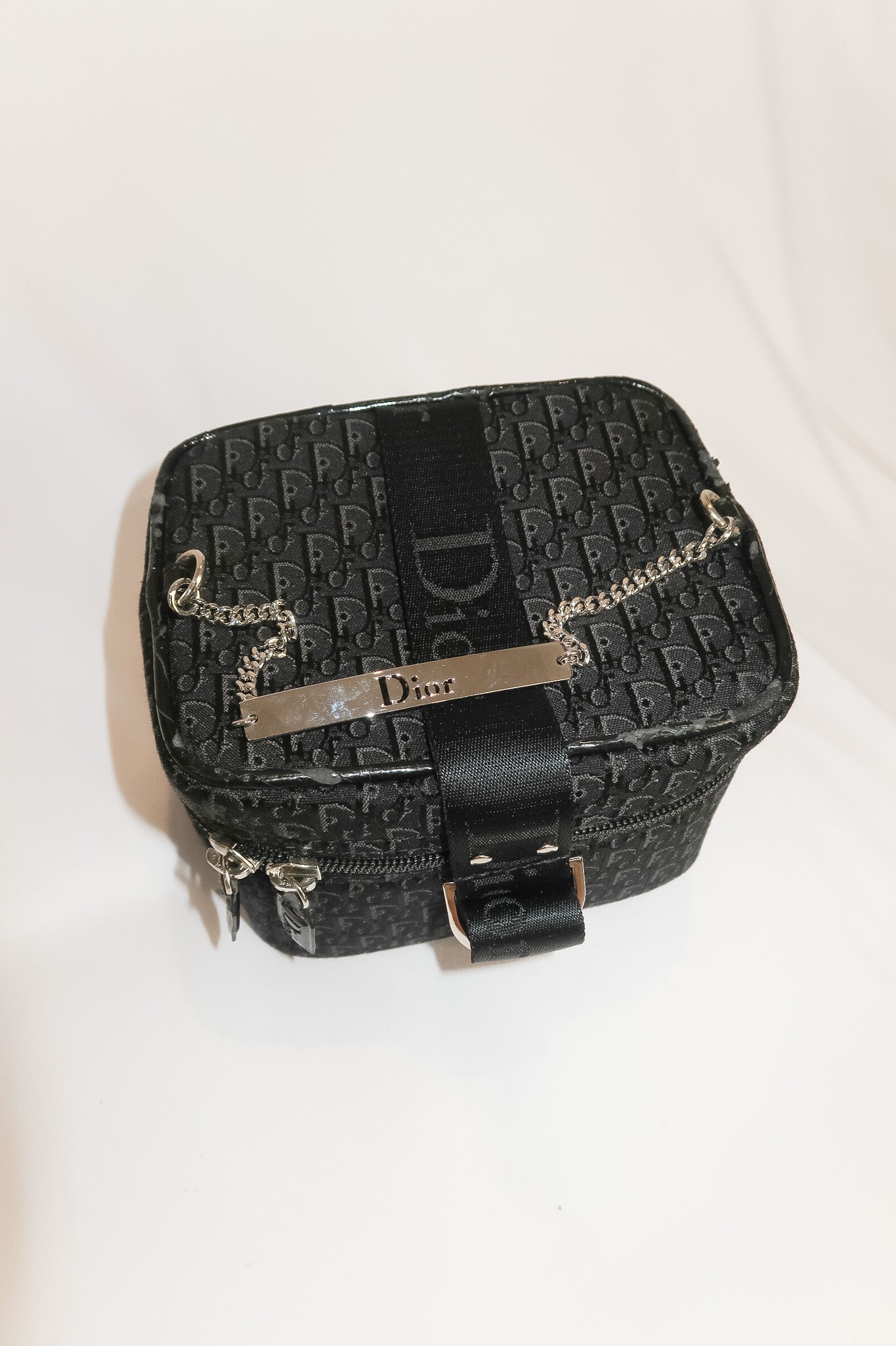 Dior Black Diorissimo Monogram Vanity Case Bag