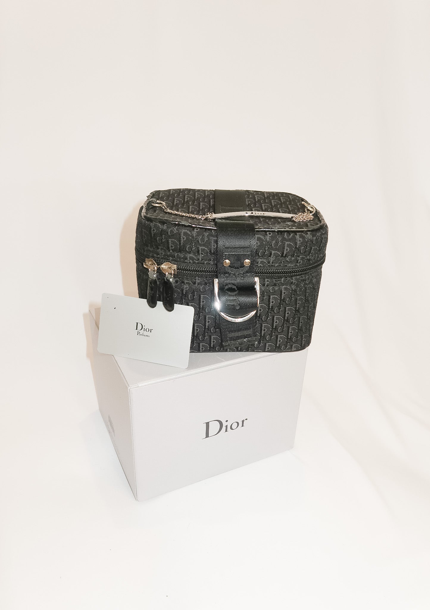 Dior Black Diorissimo Monogram Vanity Case Bag